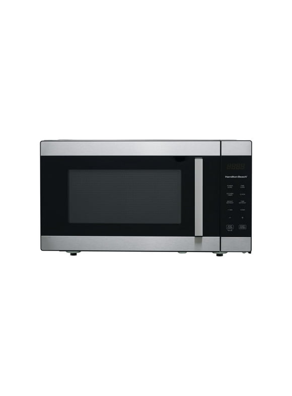 Hamilton Beach 1.6 Cu ft Sensor Cook Countertop Microwave Oven, 1100 Watts, Stainless Steel, New