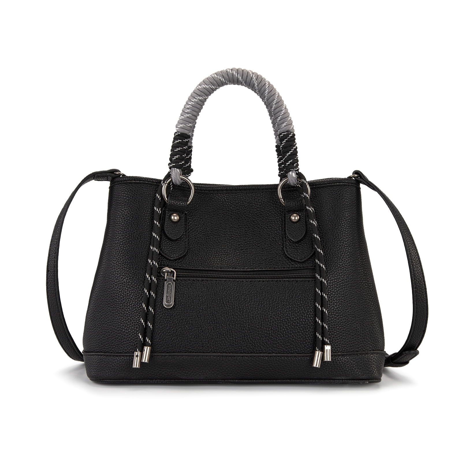 Wrangler Tote Bags for Women Medium Satchel Purse with Designer Braided Rope Top Handle