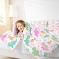 thumbnail image 3 of Erosebridal Jungle Dinosaur Twin Comforter Sets For Girls,Safari Lovely Cute Animals Bedding Set For Dino Lovers, Reversible 2 Pieces, 3 of 7