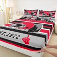 thumbnail image 3 of jejeloiu Boys Rugby Helmet Full Size Sheets,Carolina Sports City Bed Sheets,American Football City Slihouette Sheet Sets For Kids Child,Luxury Bedroom Decor,4pcs, 3 of 7