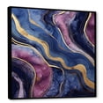 thumbnail image 2 of Designart "Essence of Blue and Gold Abstract Marble III" Abstract Framed Wall Art - Blue Abstract Marble Living Room Framed Canvas Art, 2 of 6