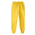 thumbnail image 4 of BRDFRL Women's Sweatpants Petite Length Pockets Pants Casual Workout Athletic Joggers Drawstring Waist Sweat Pants Yellow 5XL, 4 of 7