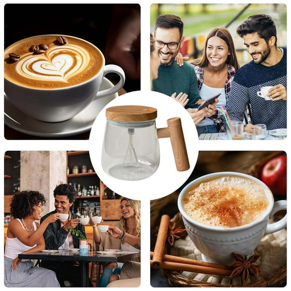 Glass Stirring Coffee Cup Automatic Brewing Instant Coffee Milk Soy Milk Water Cup With Lid Hand Kitchen And Mixer Vintage Hand Held Mixer Vintage Kitchen Mixers Top It Cake Shield Small Mixer Stand