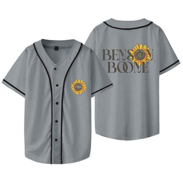 T-shirts de Baseball Benson Boone Sunflower Merch Feux d'Artifice et Rollerblades Tour Jersey Unisexe Mode Décontractée Veste, tTP, style 4