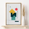 thumbnail image 4 of PixonSign Framed Canvas Print Wall Art Diamond and Square Midcentury Art Geometric Shapes Illustrations Modern Art Contemporary Fun Multicolor Ultra for Living Room, Bedroom, Office - 16"x24" Natural, 4 of 5