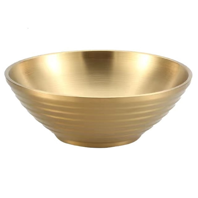 Non-slip Stainless Steel Bowl Stainless Steel Soup Bowl Korean Style Golden Silver Color Fruit Salad Bowl Single Layer Home Tableware Kitchen Utensils