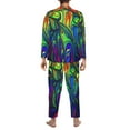 thumbnail image 5 of Bingfone Men'S Pajama Set 2 Piece Loungewear Pjs, Long Sleeve With Pajama Pants-Pride Rainbow, 5 of 9