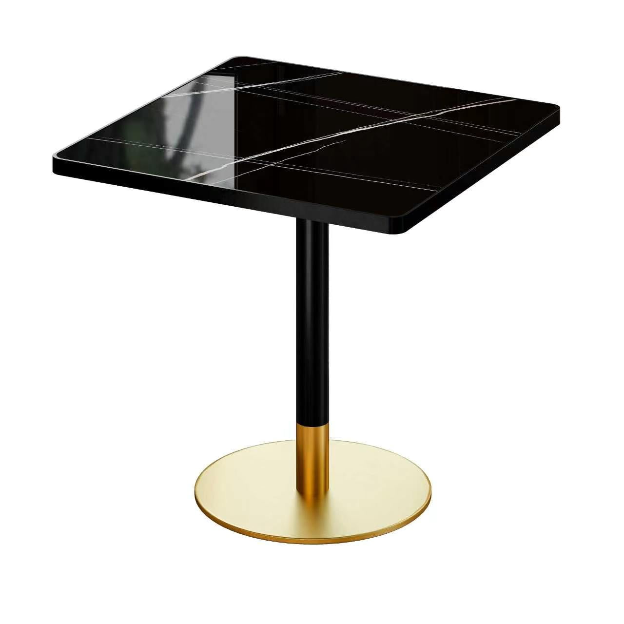 Square Modern Dining Table 31.5" Bistro Tulip Table with Faux Marble Top, White