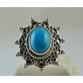 thumbnail image 4 of Navya Craft Turquoise 925 Sterling Silver Handmade Women Statement Ring Size 4.5, 4 of 5