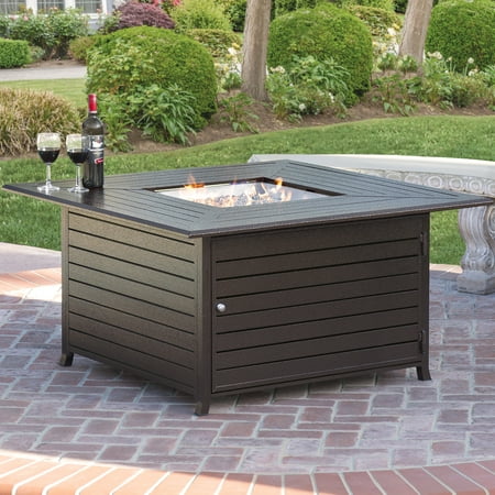 Best Choice Products 45x45in Extruded Aluminum Square Gas Fire Pit Table for Outdoor Patio w/ Weather Cover, Lid, Propane Tank Storage, Glass (Best Way To Remove Sod For Patio)