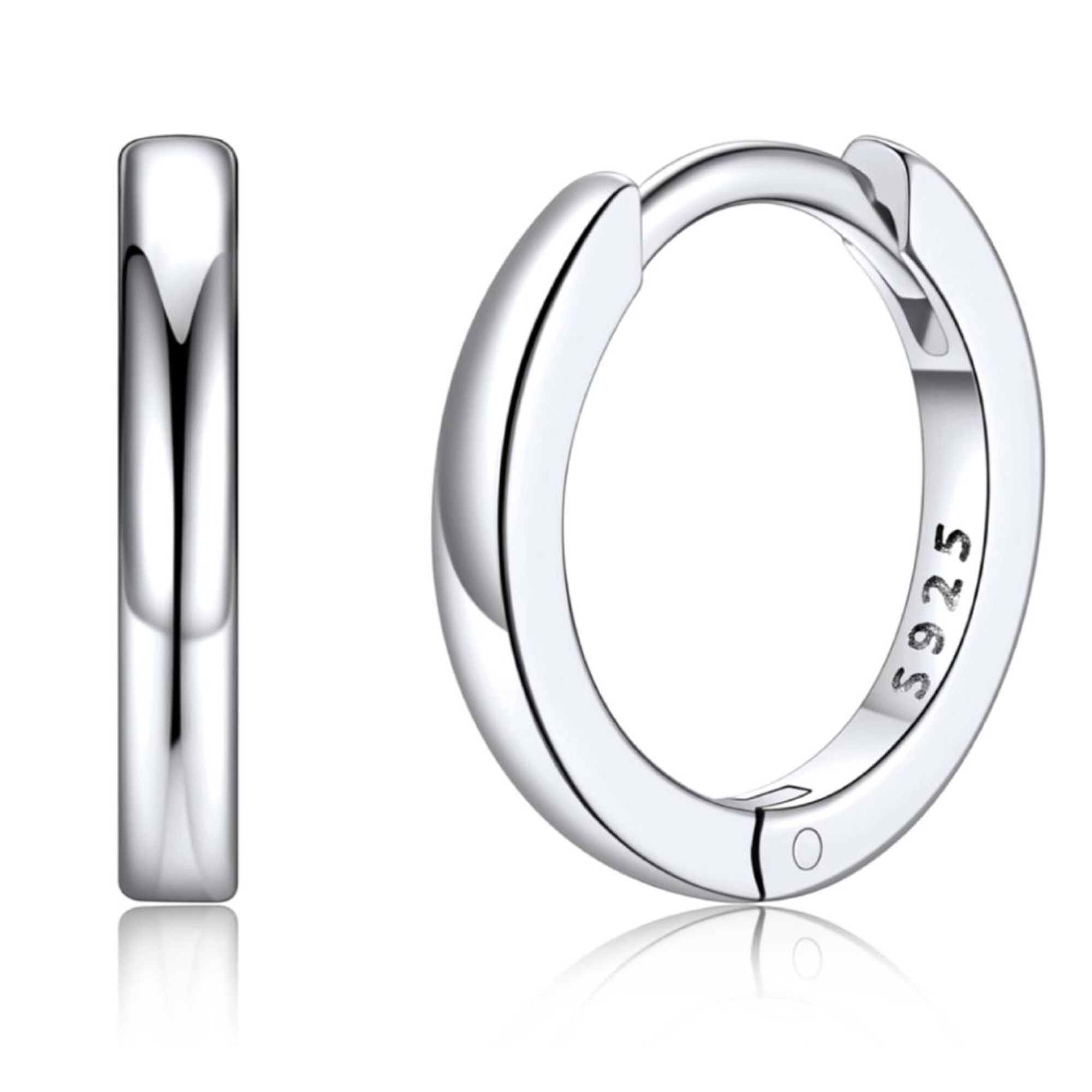 Silvora Pure Sterling Silver Small Hoop Earring for Women 10mm Hypoallergenic Tiny Huggie Earrings Cartilage Earring Jewelry Gift