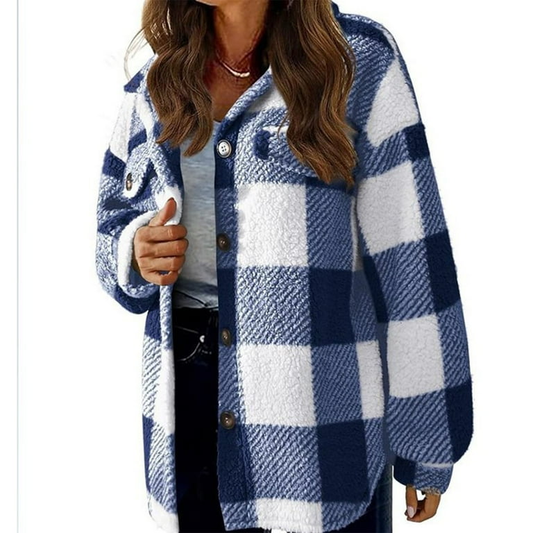 Brnmxoke Women's Flannel Plaid Shirts 2023 Clearance Deals,Womens