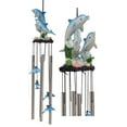 thumbnail image 2 of Ebros Nautical Marine Dolphin Family Swimming by Coral Reef Wind Chime 21" Long, 2 of 8