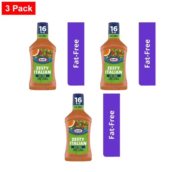 Kraft Fat Free Zesty Italian Salad Dressing 16 fo - 3 Pack