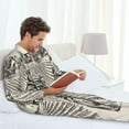 thumbnail image 6 of Picia retro tractor Pattern Men’s Long-Sleeve Sleepwear Set - Soft 2-Piece Loungewear with Pockets, Comfy PJs for Relaxing Nights-XX-Large, 6 of 7