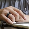 thumbnail image 2 of ATJIA Mens Silicone Wedding Band Rubber Rings for Him Women Couples Size 7,8, 9, 10,11,12,13,14 8mm Wide（Black）, 2 of 5