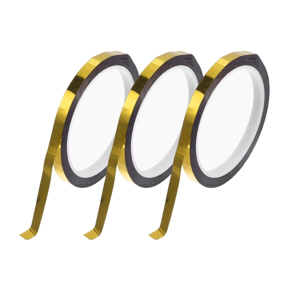 Unique Bargains Pinstripe Tape 164.04ft x 0.31" Car Stripes Pinstripe Decals for Car, Motorcycle and Boat, Racing Stripes DIY Stickers Mirror Gold 3 Pcs