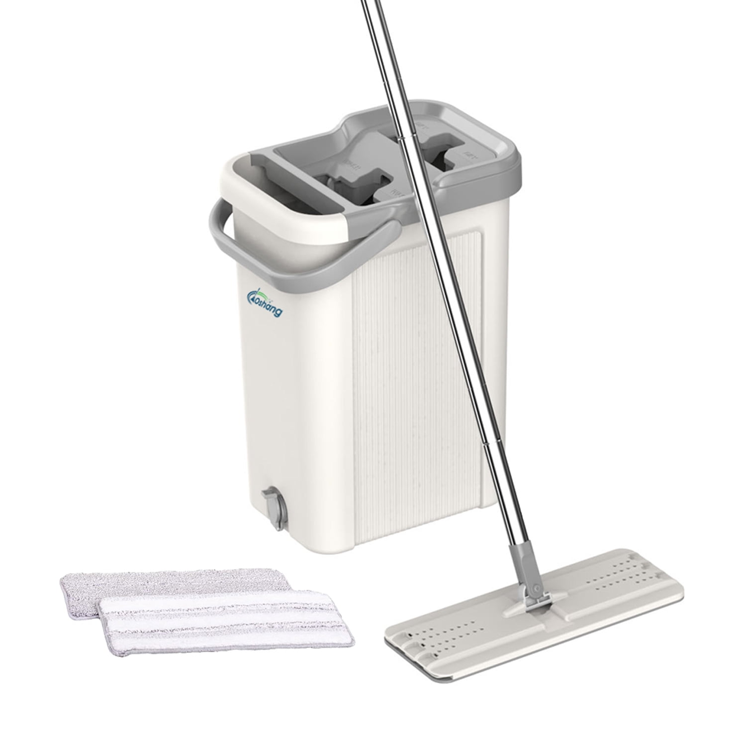 Oshang Flat Floor Mop and Bucket Set for Home Floor Cleaning, Hands