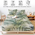 thumbnail image 5 of Twin XL Size Fitted Sheet Set - Palm Leaf 2 Piece Bedding Sets 16" Deep Pocket Fitted Sheet with 1 Pillowcases, Green Tropical Plant Summer Botanical Brushed Microfiber Hotel Luxury Bed Sheets, 5 of 9