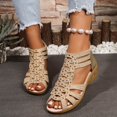 thumbnail image 3 of Mepaouo Women's Low Wedge Sandals Sparkly Rhinestone Open Toe Dress Shoes Zipper Back Platform Sandal, 3 of 7