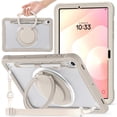 thumbnail image 3 of Case for Samsung Galaxy Tab S11 2025 Handle Protective Cover 360 Rotating Ring Stand, Shockproof Dropproof Case for Kids Kickstand & Pencil Holder & Shoulder Strap,Khaki,For Galaxy Tab S11, 3 of 10