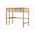 thumbnail image 5 of Twin High Loft Bed with Safety Guardrail & Built-in Desk, White Oak Rubber Wood, 5 of 19