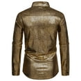 thumbnail image 2 of WREESH Men's Party Button Down Shirts Casual Long Sleeve with Turn-Down Collar, Solid Color and Stone Flower Design for a Luxurious Look Gold, 2 of 9