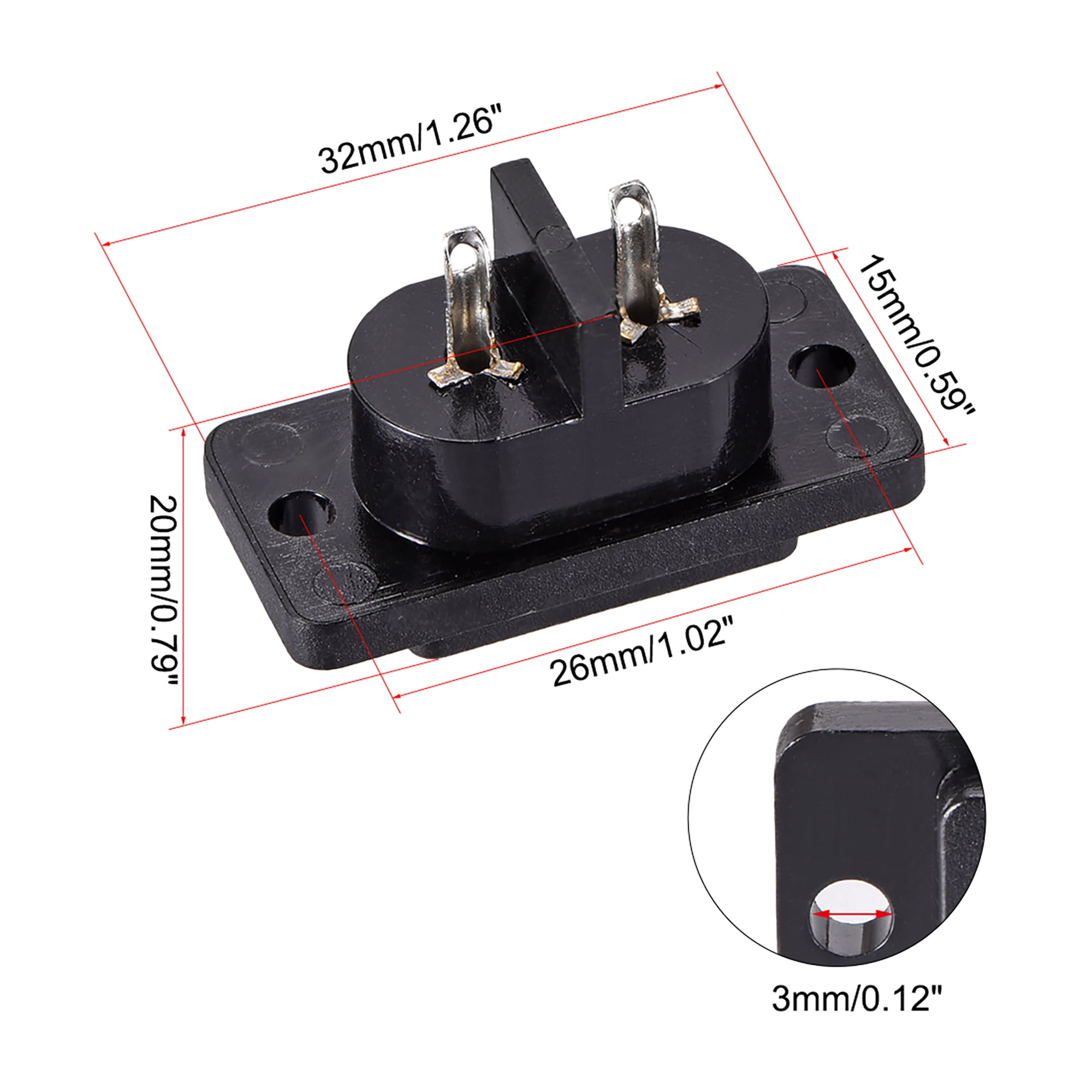 Electrical Equipment Power Inlet Uxcell C8-8 Panel Mount Power Socket ...