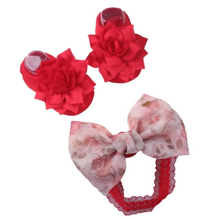 

iaksohdu Baby Socks Headband Set Attractive Decorative Soft Toddler Short Floor Socks with Anti-slip Sole Birthday Gift