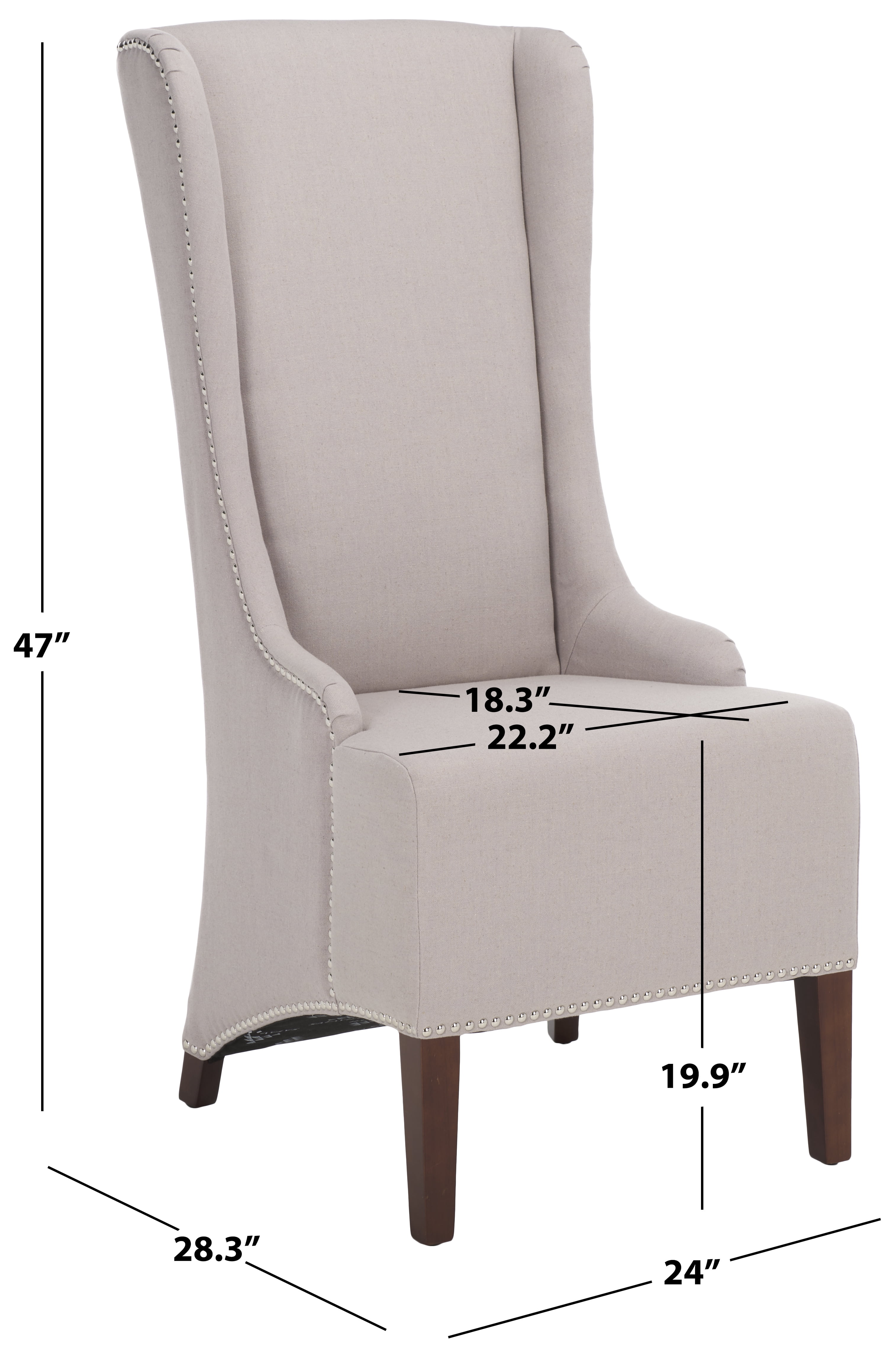 SAFAVIEH Becall Transitional Linen Solid Dining Parsons Chair, Taupe