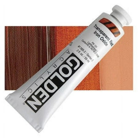 UPC: 0738797138520 | Golden Artist Colors Heavy Body Acrylic Color Paints  Transparent Red Iron Oxide  2 oz
