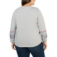 thumbnail image 2 of Style & Co. Womens Alpine Twist Sweatshirt, Grey, Plus Size, 0X, 2 of 2