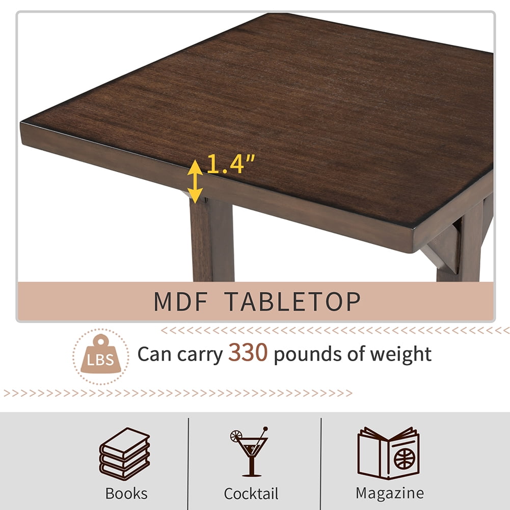 Private Jungle Set Vintage Style Easy Assembly 24" End Table Sofa Table with Firm Structure, Bedroom (Brown) Private Jungle Set Vintage Style Easy Assembly 24" End Table Sofa Table with Firm Structure, Bedroom (Brown)