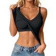 thumbnail image 3 of Sillenn Deep V Neck Racerback Tank Tops with Built In Bra for Women 2Pc Slim Fit Long Ribbed Casual Camisole Tops Lightweight Built-In Bra Layering Camisole Vests Giong Out Cami Shirts Light Ashy Xl, 3 of 8