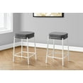 thumbnail image 3 of Monarch Specialties Barstool, Counter Height, Set Of 2, Kitchen, Black Leather Look, Black Metal, Contemporary, Modern, 3 of 3