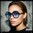 thumbnail image 3 of SA106 Vintage Style Oversized Round Retro Womens Sunglasses / Black - Blue, 3 of 7