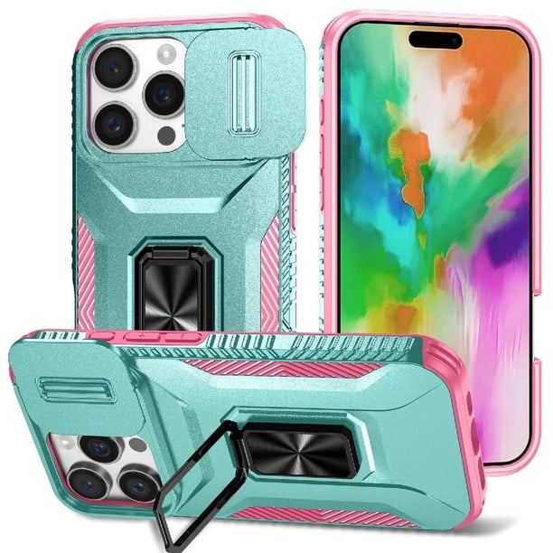 Funda para GANGXUN iPhone 16 Pro Max - Soporte metálico, Función magnética, Verde