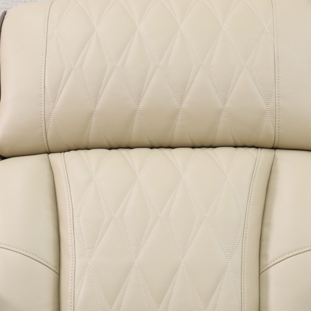 Beige Breathing Leather Living Room Recliner Chair