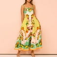 thumbnail image 4 of Women Boho Fruit Cami Long Dress Colorful Plaid Spaghetti Strap Square Neck Flowy Maxi Dress Beach Vacation Sundress, 4 of 7