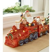 2 Piece Illuminated Porcelain Train with Santa by Valerie