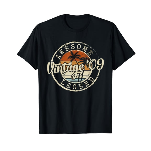Vintage 2009 17yr 17th Birthday Gifts 17 Years Old T-Shirt