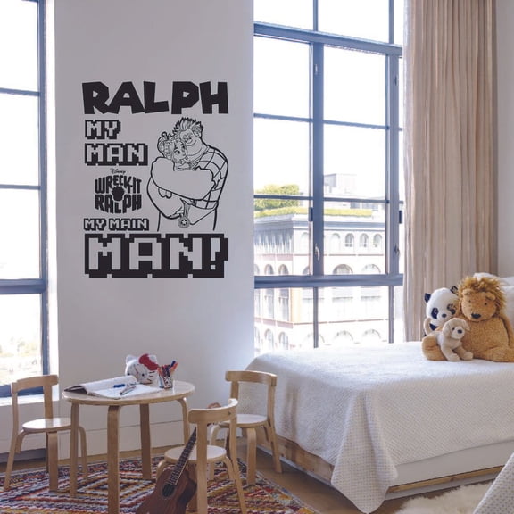 Wreck It Ralph Disney Movie Ralph, My Man My Main Man Vinyl Wall Art Wall Sticker Wall Decal Decoration For Home Room Wall Boys Girls Kids Room Playroom Wall Décor Décor Design Size (40x40 inch)