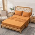 thumbnail image 5 of Pure Era Flat Sheet Queen /Top Sheet Only Jersey Knit 100% CottonSize Super Soft Breathable(1-Pack,Burnt Orange), 5 of 7