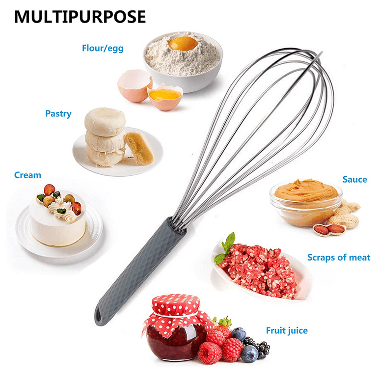 Casewin Automatic Whisk, Stainless Steel Egg Beater, Hand Push Rotary Egg  Whisk Blender, Easy Whisk Mixer Stirrer for Making Cream, Whisking, Beating  and Stirring (10 Inch, Sliver) 