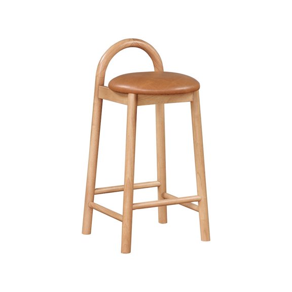 Meridian Furniture Calvin Cognac Vegan Leather Stool