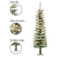 thumbnail image 4 of Perfect Holiday 3.5 Ft Pencil Flocked ChristmasTree, 210 Tips, UL 100 LED Square Stand Dia 12" for Christmas, 4 of 5