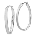thumbnail image 2 of Leslie's 925 Sterling Silver Rhodium-plated Satin Oval Hoop Earrings; for Adults and Teens; for Women and Men, 2 of 3