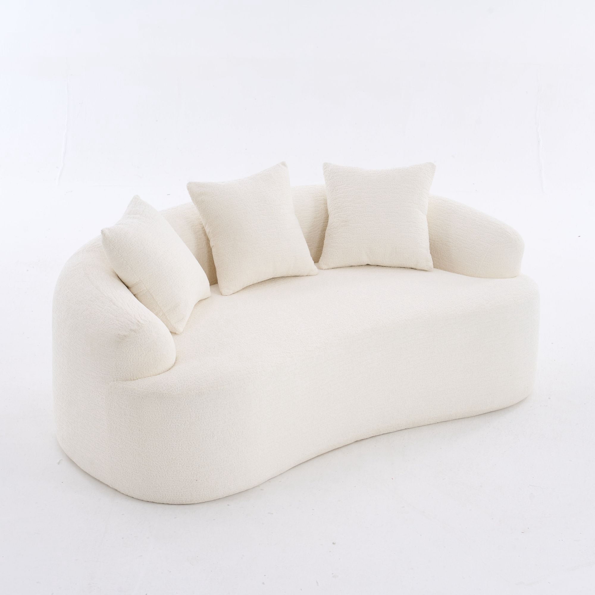 Sailvan Curved Loveseat No-Assembly Chenille Sofa for Small Spaces