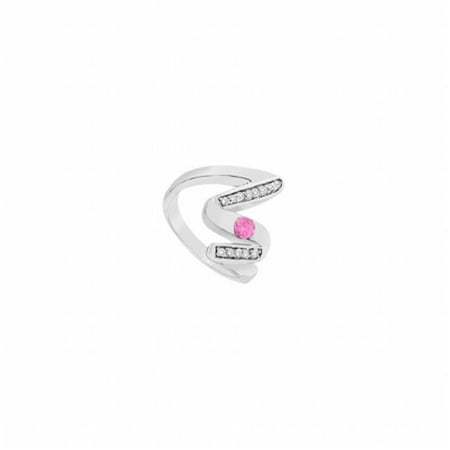 - Pink Sapphire Zig Zag Ring 14K White Gold, 0.50 CT - Size 4