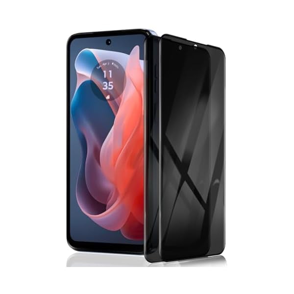 wonima44 2 Pack Privacy Tempered Glass for Motorola Moto G Play 2024 Screen Protector, 9H Hardness Anti Scratch, Anti Spy Tempered Glass Film, Black Protector for Motorola Moto G Play 2024